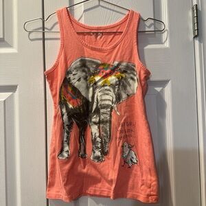 Cherokee Coral Elephant Graphic Tank Top